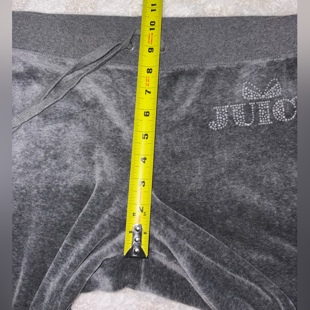 Juicy Couture Charcoal Gray Velour Trousers • Size Large - Picture 7 of 11